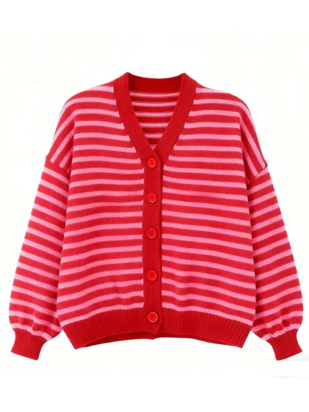 Knitted Cardigans for Women Mixed-Pattern Striped Knit Jumper